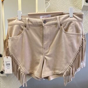 Shyanne Tan High Waist Cowgirl Western Fringe Shorts